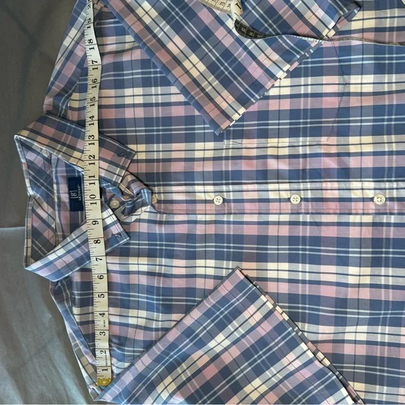 George Mens Shirt Size 2XL  Multicolor Blue Pink Plaid Classic Fit - Picture 9 of 15